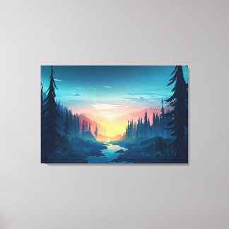 Canvas Premium de Florestas Sunset (Gloss)