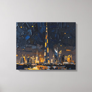 Canvas Premium no Skyline de Dubai Cidade Modern
