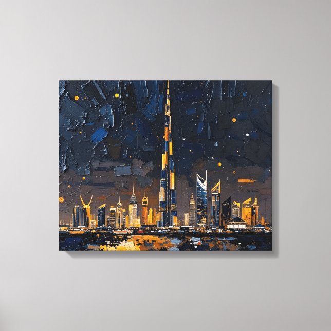 Canvas Premium no Skyline de Dubai | Cidade Modern (Frente)