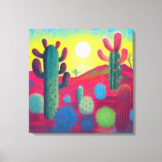 Canvas Print, nascer do sol no planalto Cactus