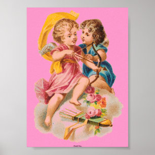 CANVAS PRINT POSTER VICTORIAN ERA CUPID