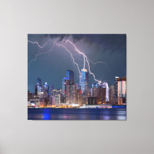 Canvas Print - Tempestade de Relâmpago em Nova Ior