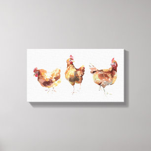 Canvas Print - Três Galinhas De Fábrica