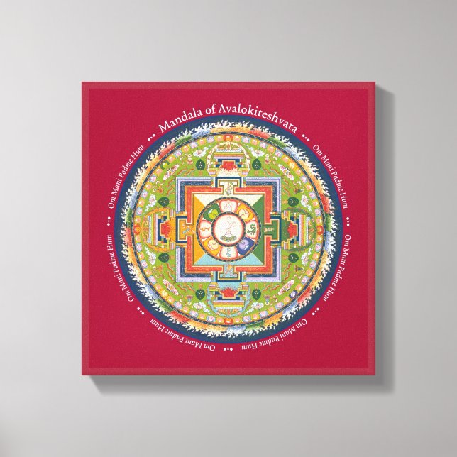 CANVAS QUADRADA - Mandala de Chenrezig (Compaixão) (Frente)