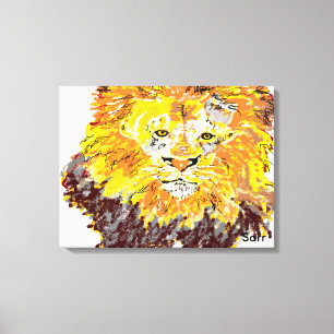 Canvas Quebra 24" x 18", 1,5", Leão Solteiro
