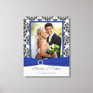 Canvas Real Azul, Preto, Casamento tema damasco Br
