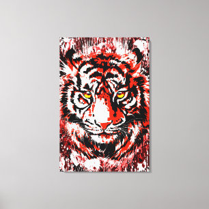 Canvas Realística de Tigre Vermelho - Canvas de Ti
