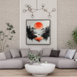 Canvas Refletiva do Lago Zen Sun
