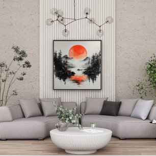 Canvas Refletiva do Lago Zen Sun