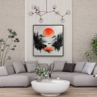 Canvas Refletiva do Lago Zen Sun