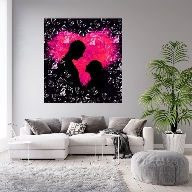 Canvas Romântica de Arte Casal (Romantic couple wrapped canvas)