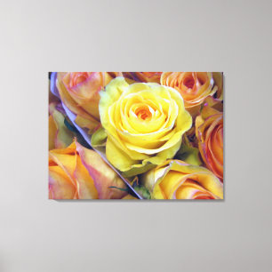 Canvas Rosa Amarelo e Laranja