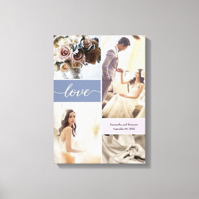 Canvas rosa e azul com poeira personalizada (Frente)