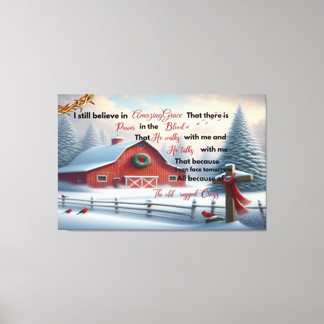 Canvas Rustic Barn Ainda Acredito em Incrível Grac (Frente)
