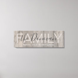Canvas Rustic Wood Family