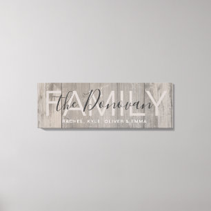 Canvas Rustic Wood Family