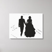 Canvas Silhouette do Casal de Livro Convidado de C