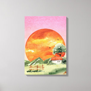 Canvas solar estética laranja e rosa