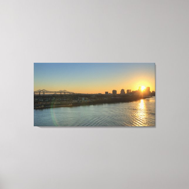 Canvas Sunset do Rio Mississippi (Frente)