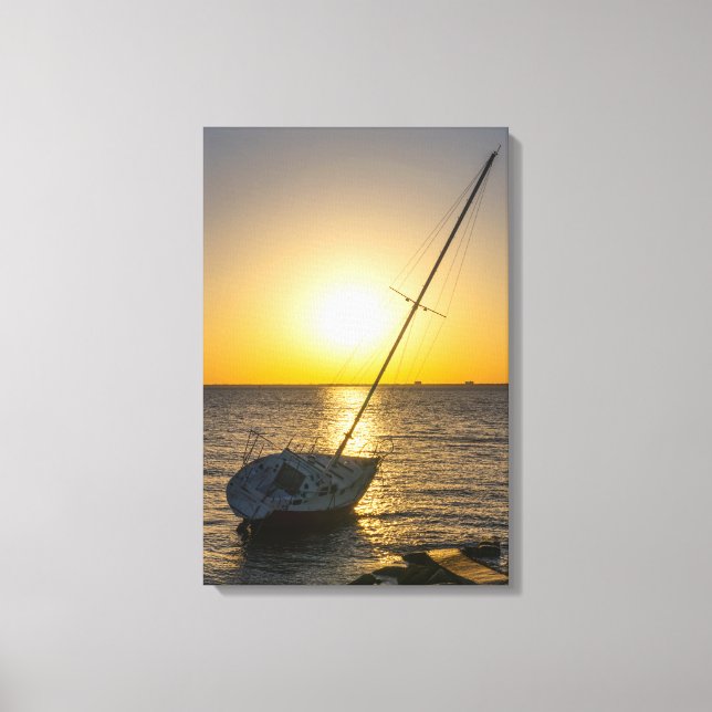 Canvas Sunset Sailboat Shipreck Golfo Breeze FL (Frente)