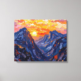 Canvas Sunset Sobre Montanhas | Terra Cênica
