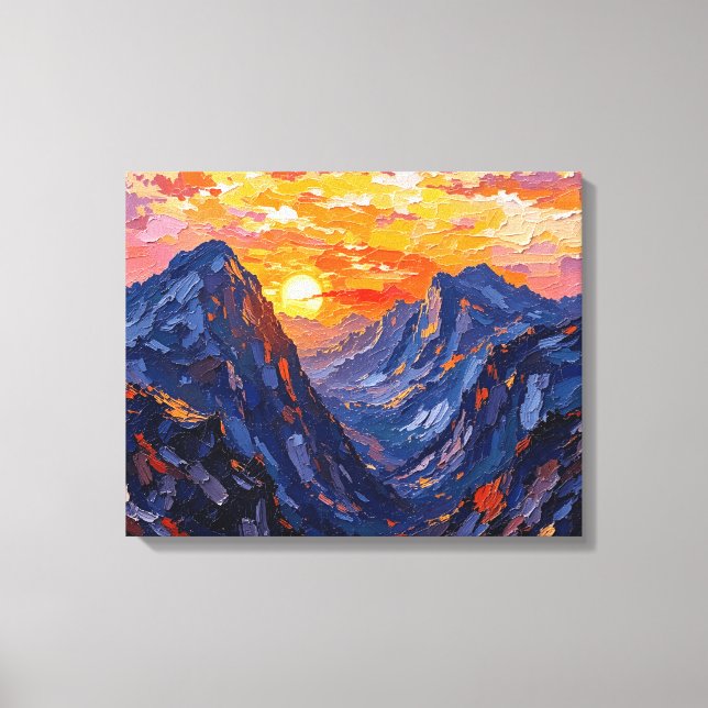 Canvas Sunset Sobre Montanhas | Terra Cênica (Frente)