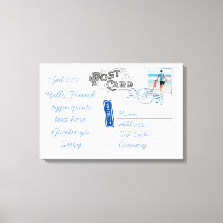 Canvas traseira do cartão postal personalizável