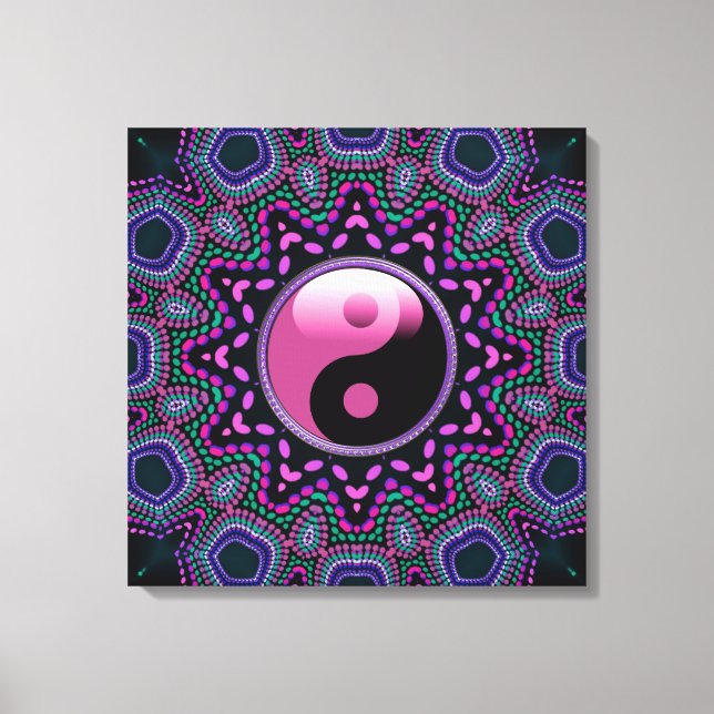 Canvas Tribal Sun Rosa Yin Yang (Frente)