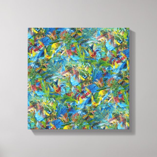 Canvas vermelha, amarela, azul e verde (Frente)