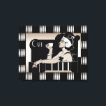 Canvas Vintage Cafe Art Deco Stripe Black Silver<br><div class="desc">Canvas Vintage Café Art Deco Stripe Black Silver Wall Art</div>