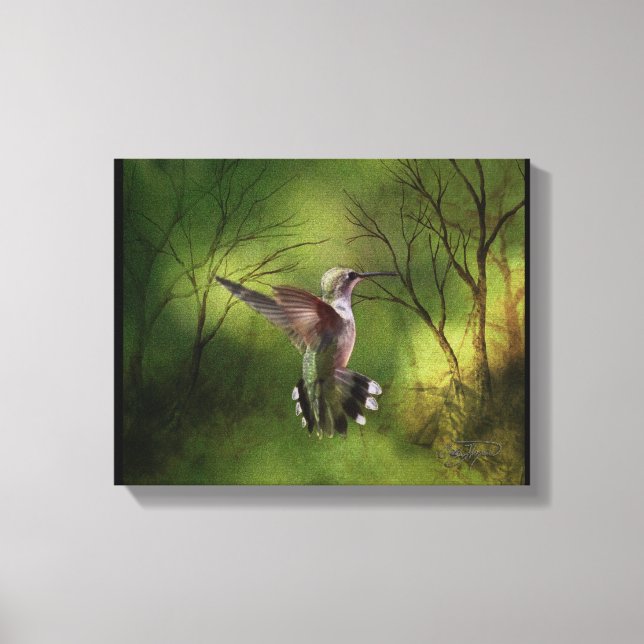 Canvas Wrap Hummingbird em Voo (Frente)