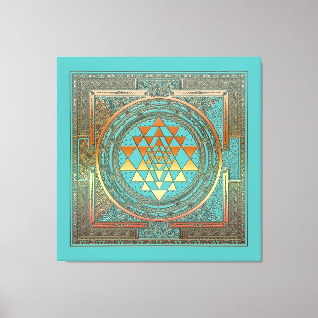 canvas yoga manala chakra - símbolo de ouro turque (Frente)