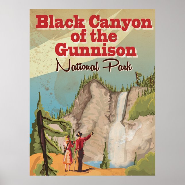Canyon Negro da Poster da Viagens vintage de Gunni (Frente)