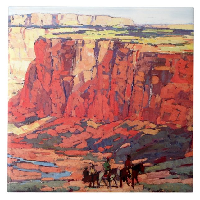 "Canyon Riders" Arte Ocidental de Edgar Payne (Frente)