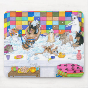 Cão 121 Chihuahua em banho Mousepad