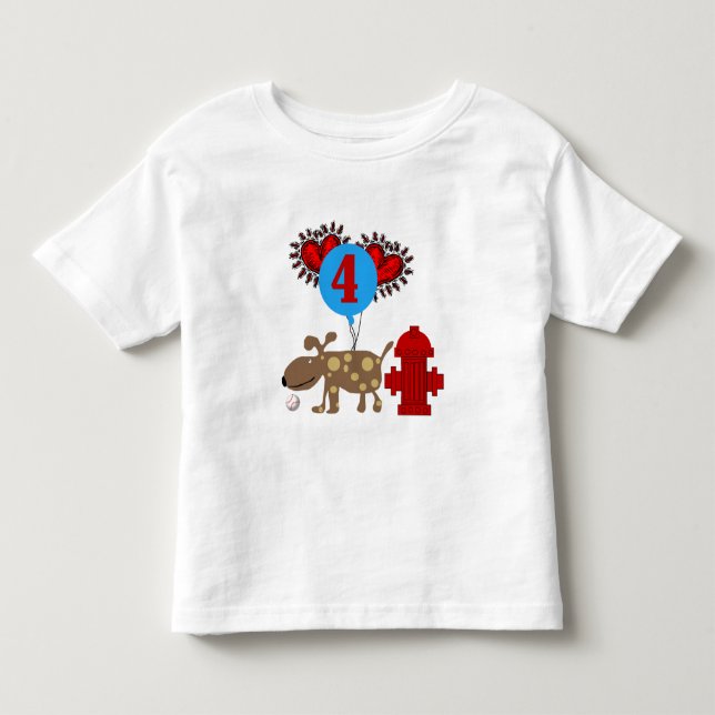 Cão 4º Camisetas e presentes de aniversário (Frente)