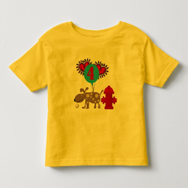 Cão 4º Camisetas e presentes de aniversário (Frente)