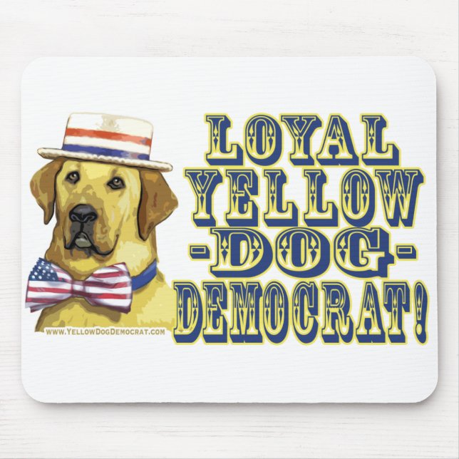 Cão amarelo leal Democrata Mousepad (Frente)