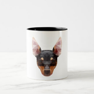 Cão animal geométrico do Pinscher da caneca da