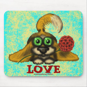 Cão bonito engraçado com design do mousepad da