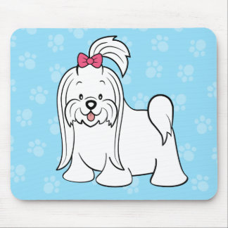 Cão bonito Mousepad maltês dos desenhos animados