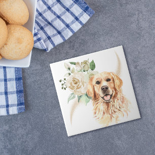 Cão Buquê de Retriever Ouro Rosa Branco