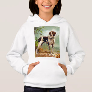 Cão caçador com pássaro na boca