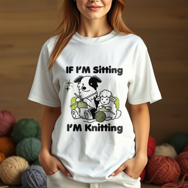 cão-cola-borda com amante de fios de tricô de ovel (Criador carregado)