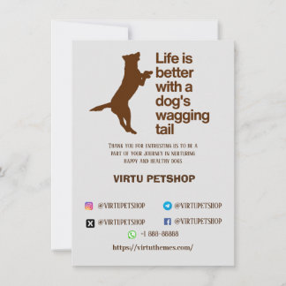 cão da loja de cartões de agradecimentos