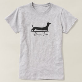 Cão Dachshund Amor Camisa Básica