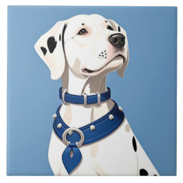 Cão Dalmata com Coleira Azul