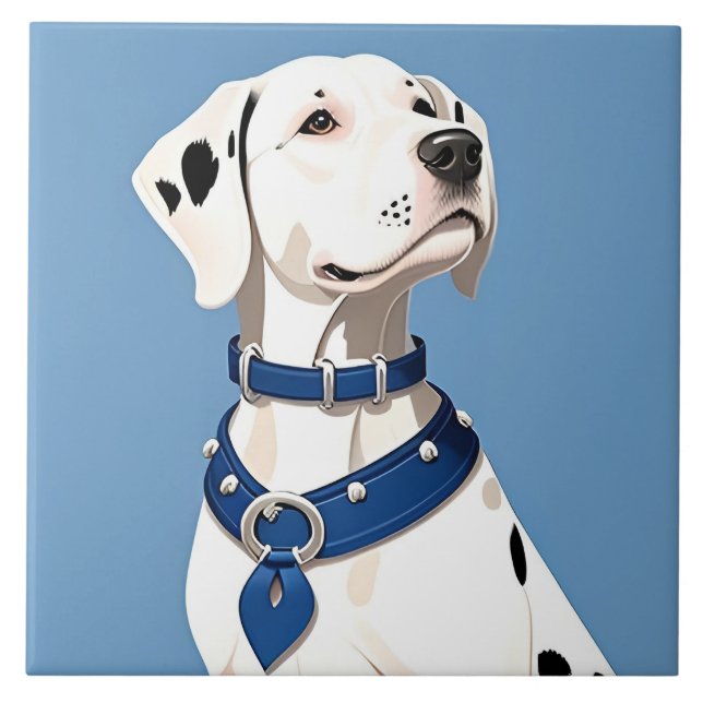 Cão Dalmata com Coleira Azul (Frente)
