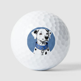 Cão Dalmata Usando uma Coleira Azul