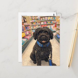 Cão de Água Português Kawaii Anime Cartão Postal